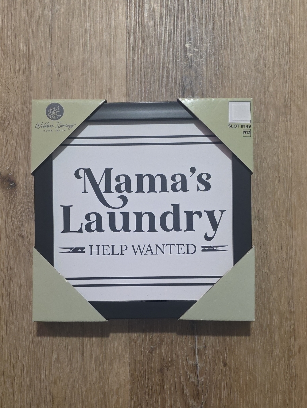 Mama's Laundry "Help Wanted" Wall Sign - Black and White
